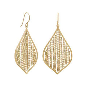 14 Karat Gold Plated Leaf Earrings 