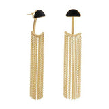 14 Karat Gold Plated Black Onyx Earrings