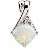 14k White Opal Pendant from Miles Beamon Jewelry - Miles Beamon Jewelry