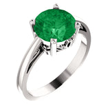 14K White Gold Created Emerald Ring from Miles Beamon Jewelry - Miles Beamon Jewelry