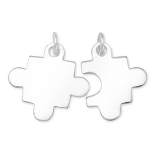 Rhodium Plated Puzzle Piece Charms from Miles Beamon Jewelry - Miles Beamon Jewelry