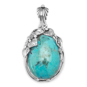 Oval Reconstituted Turquoise Pendant from Miles Beamon Jewelry - Miles Beamon Jewelry