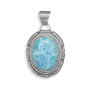 Oval Larimar Pendant from Miles Beamon Jewelry - Miles Beamon Jewelry