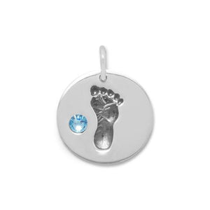 Footprint Charm With Blue Crystal from Miles Beamon Jewelry - Miles Beamon Jewelry