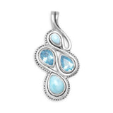 Oxidized Larimar And Blue Topaz Slide from Miles Beamon Jewelry - Miles Beamon Jewelry
