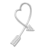 Rhodium Plated Cubic Zirconia "Arrow" Heart Slide from Miles Beamon Jewelry - Miles Beamon Jewelry