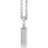 Sterling Silver 12.02x8 mm Engravable Lock 16-18" Necklace