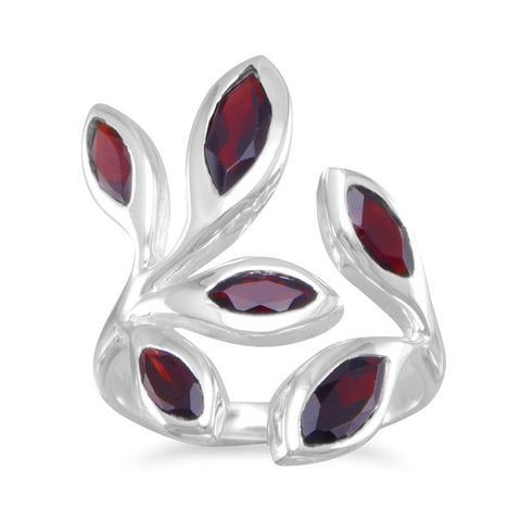 Sterling Silver Wrap Around Garnet Ring from Miles Beamon Jewelry - Miles Beamon Jewelry