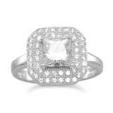 Sterling Silver Square Cubic Zirconia Ring from Miles Beamon Jewelry - Miles Beamon Jewelry