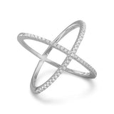 Criss Cross "X" Ring With Signity Cubic Zirconia from Miles Beamon Jewelry - Miles Beamon Jewelry