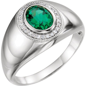 Sterling Silver Chatham Created Emerald Ring from Miles Beamon Jewelry - Miles Beamon Jewelry