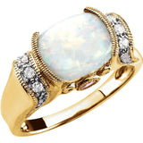 14K Yellow Gold Opal & Pink Tourmaline Ring