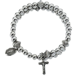 Sterling Silver Bead Wrap Rosary
