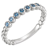14k White Gold Aquamarine Stackable Ring from Miles Beamon Jewelry - Miles Beamon Jewelry