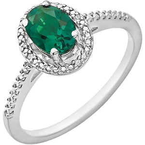 Sterling Silver Lab Created Emerald Ring from Miles Beamon Jewelry - Miles Beamon Jewelry