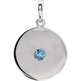 Sterling Silver Aquamarine Disc Pendant from Miles Beamon Jewelry - Miles Beamon Jewelry