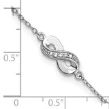 Sterling Silver CZ Infinity Anklet