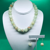 Sterling Silver Jade Necklace Set
