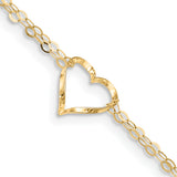 14k Yellow Gold Heart Anklet