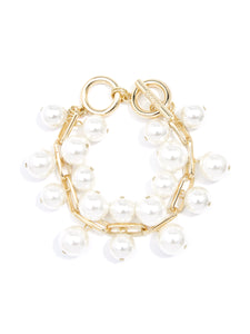 Fashion Pearl And Chain Bracelet