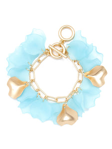 Fashion Sheer Petals Chain Bracelet