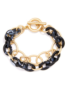 Oval Links & Marbled Resin Bracelet Jewelry