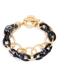 Oval Links & Marbled Resin Bracelet Jewelry