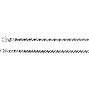 Sterling Silver 3mm Franco 24" Chain from Miles Beamon Jewelry - Miles Beamon Jewelry