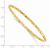 14k Yellow Gold Textured Slip-on Bangle Bracelet