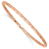 14K Rose Gold Textured Slip-on Bangle Bracelet