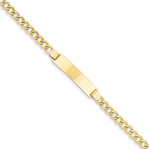 14k Semi-solid Curb Link 6.75mm Id Bracelet