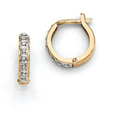14K Yellow Gold Diamond Fascination Hoop Earrings 
