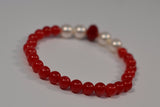 Ruby Beads and Freshwater Cultured Pearl Stretch Bracelet from Miles Beamon Jewelry - Miles Beamon Jewelry