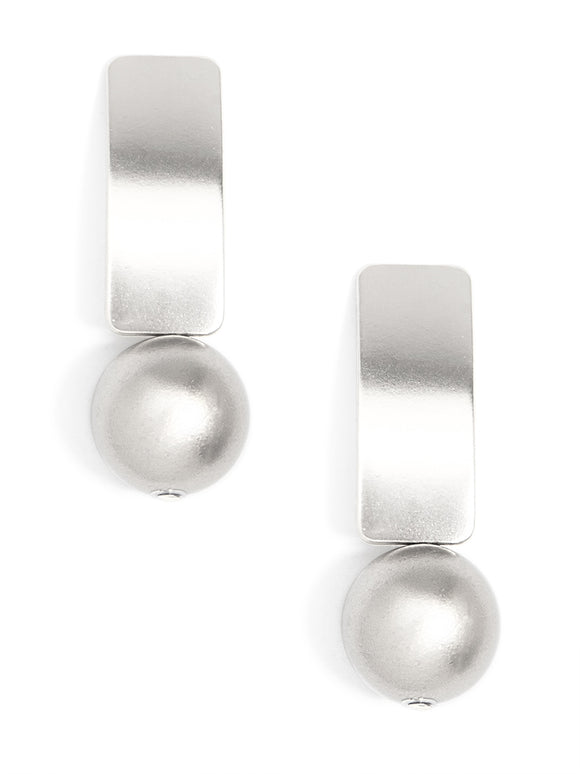 Fashion Silver Bead Drop Earrings
