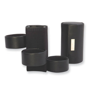 Three Level Black Leather Jewelry Roll from Miles Beamon Jewelry - Miles Beamon Jewelry