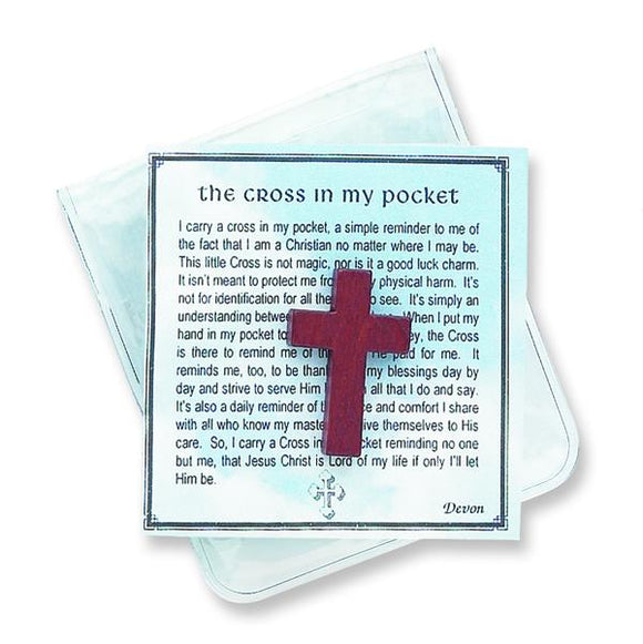 Devotional Wood Cross Pocket Remembrance from Miles Beamon Jewelry - Miles Beamon Jewelry