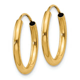 14K Yellow Gold Endless Hoop Earrings from Miles Beamon Jewelry - Miles Beamon Jewelry