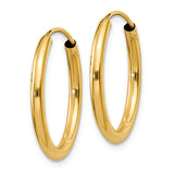 14K Yellow Gold Endless Hoop Earrings from Miles Beamon Jewelry - Miles Beamon Jewelry