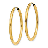 14K Yellow Gold Endless Hoop Earrings from Miles Beamon Jewelry - Miles Beamon Jewelry