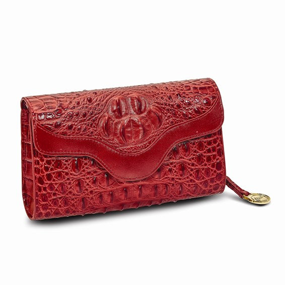 Top Grain Leather Red Clutch/Crossbody Bag