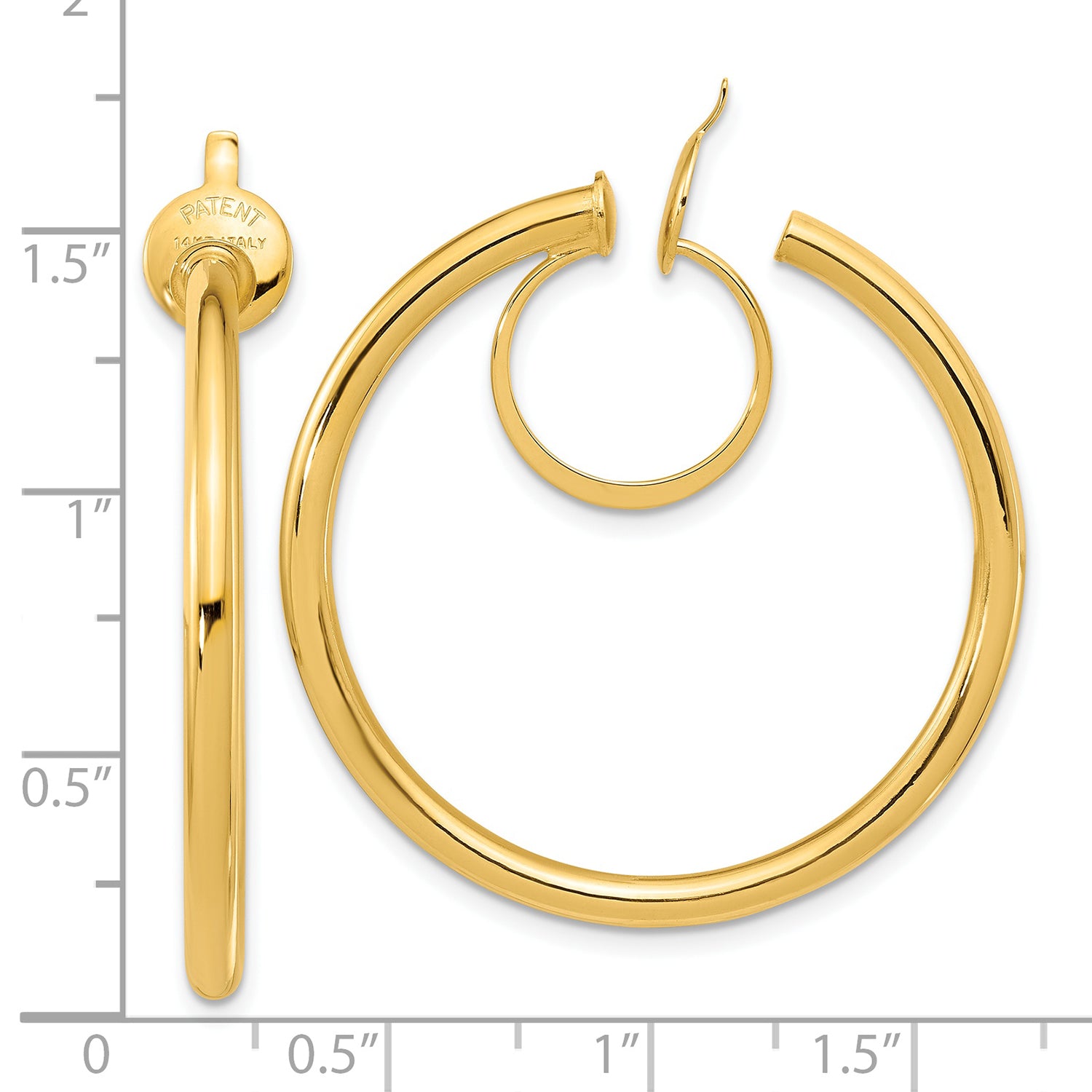 Non-pierced Hoop Earrings with Gunmetal Finish 17mm Round Non-pierced Hoop Earrings with Gunmetal Finish 17mm Round