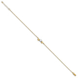 Leslie's 14K Two-tone Polished Star with 1in ext Anklet