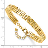 Leslie's 14K D/C Flexible with 1in Safety Chain Cuff Bangle
