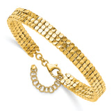 Leslie's 14K D/C Flexible with 1in Safety Chain Cuff Bangle