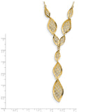 Leslie's 14k Polished Filigree Leaf Y-drop Necklace