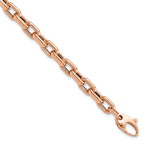 Leslie's 14K Rose Gold Textured Fancy Link Bracelet