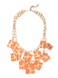 Orange Cascading Cube Necklace