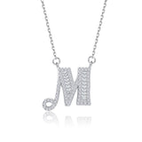 Sterling Silver Letter Fashionable Pendant Necklace