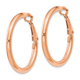14k Rose Gold Omega Back Hoop Earrings