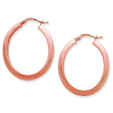 14K Plated Rose Gold Flat Oval Hoop Earrings from Miles Beamon Jewelry - Miles Beamon Jewelry
